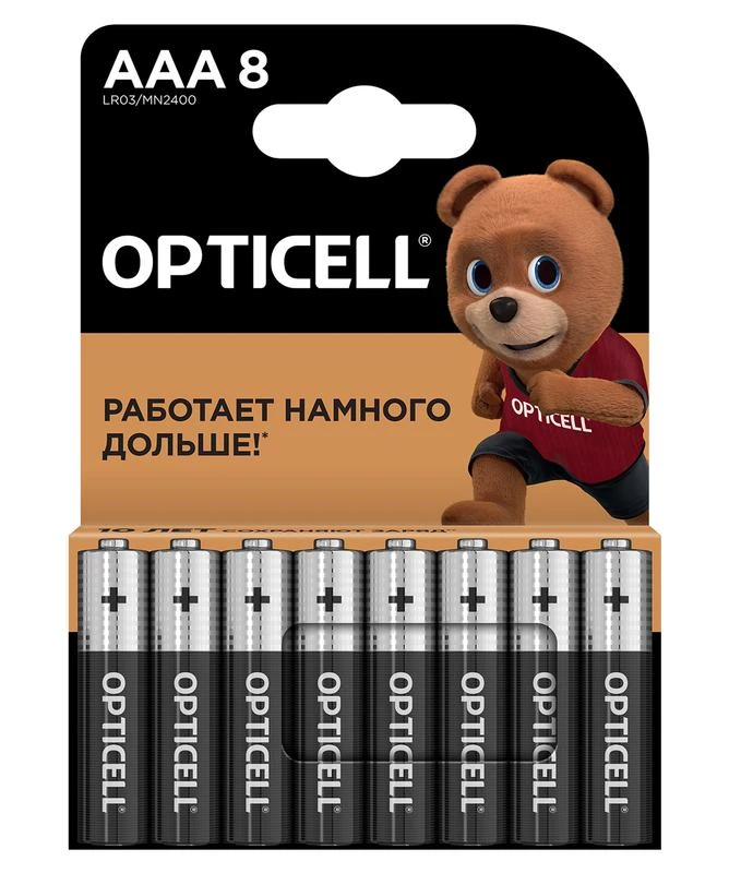 Элемент питания алкалиновый AAA/LR03 (блист. 8шт) Basic Opticell 5051009