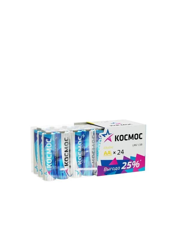 Элемент питания алкалиновый AA/LR6 пластик. бокс (уп.24шт) КОСМОС KOCLR6_24BOX