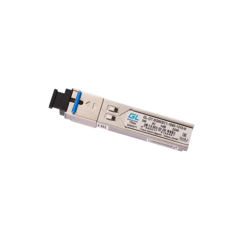 Модуль SFP WDM 155Mb/1.25Gb/s одно волокно SM SC Tx:1550/Rx:1310нм 6дБ до 3км GIGALINK GL-OT-SG06SC1-1550-1310-B