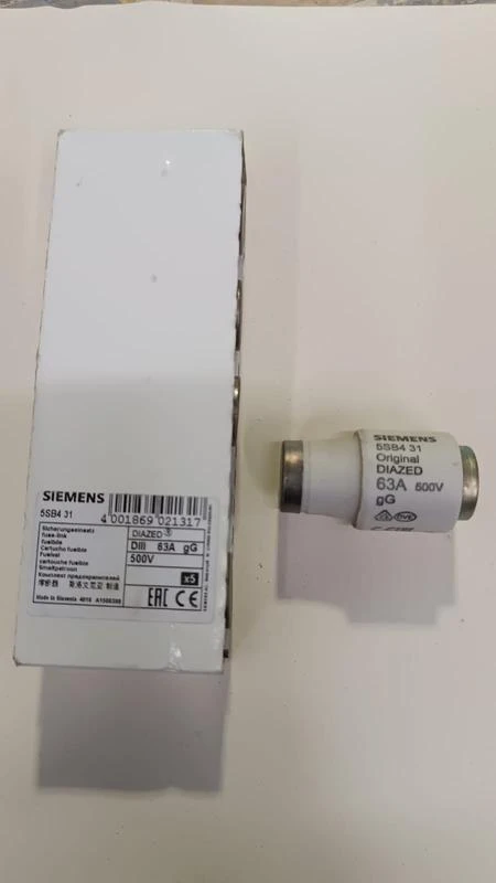 Вставка плавкая DIAZED 500В 63А DIII E33 SIEMENS 5SB431