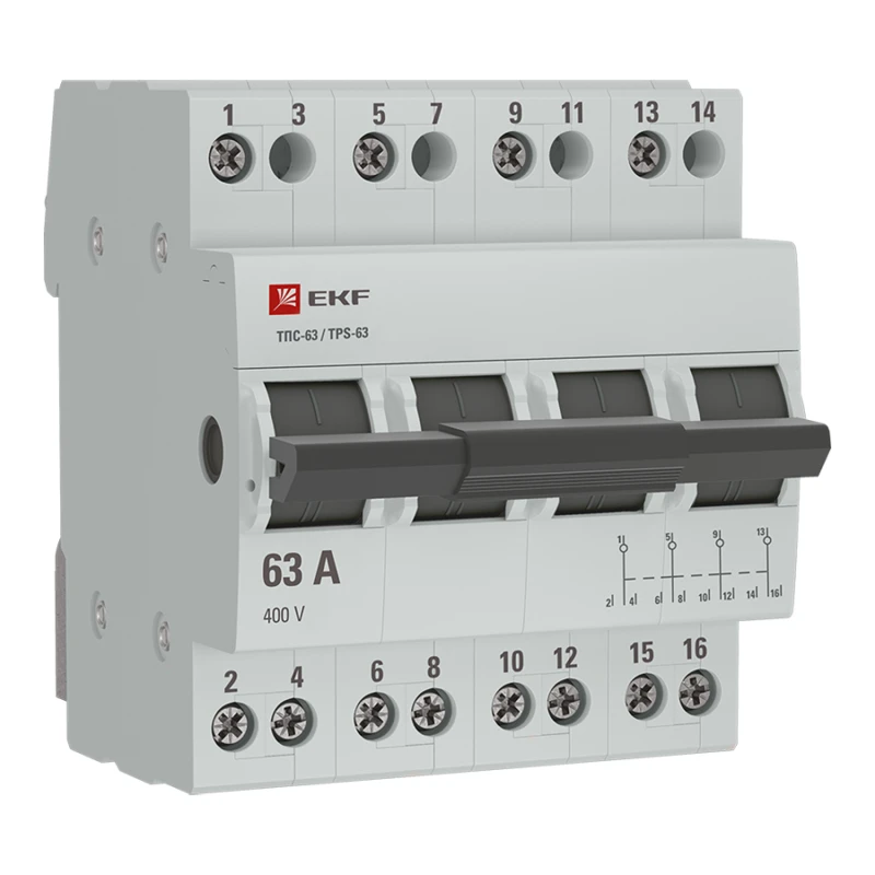 Переключатель трехпозиционный ТПС-63 4P 63А PROxima EKF TPS463